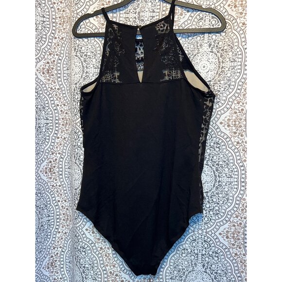 Nicole Black Lace Halter Bodysuit Size S - Picture 3 of 11